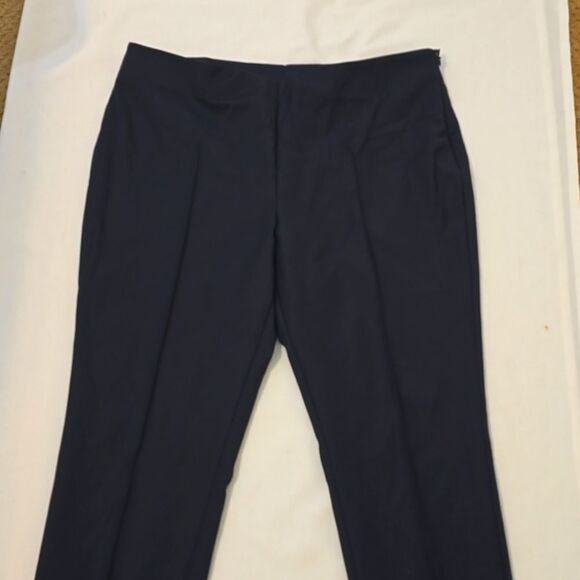 Akris  Pants Womens 12 Navy blue, Flat side Zippet Slacks - Picture 4 of 15